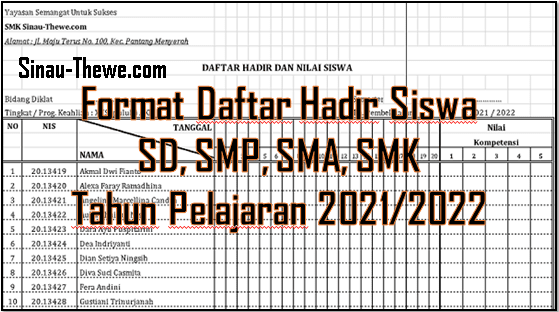 Detail Contoh Buku Absen Siswa Nomer 41