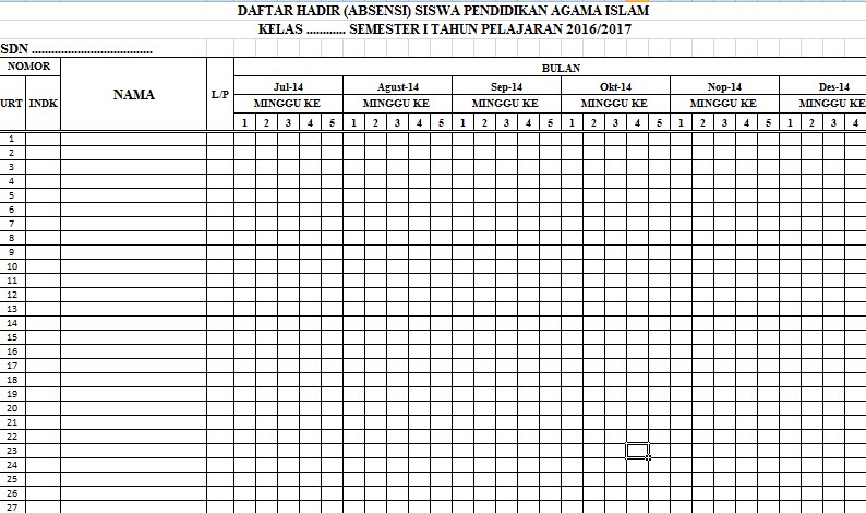 Detail Contoh Buku Absen Siswa Nomer 8