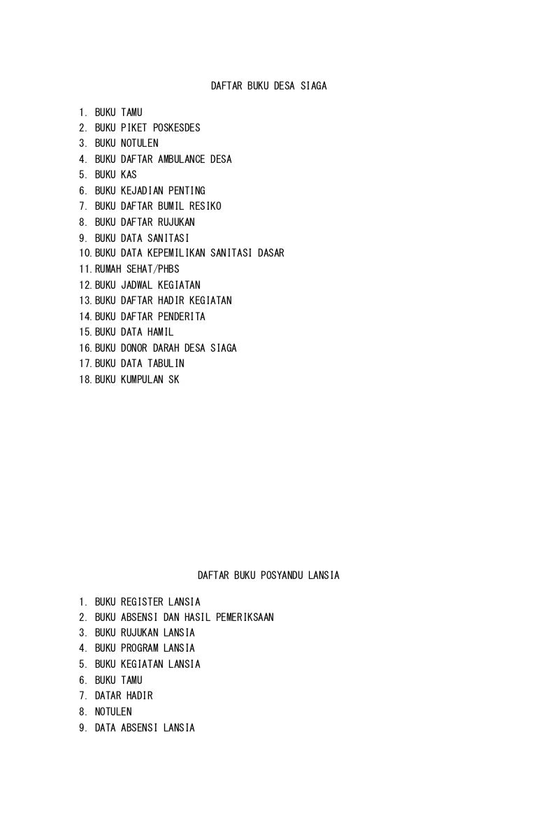 Detail Contoh Buku Administrasi Posyandu Nomer 27