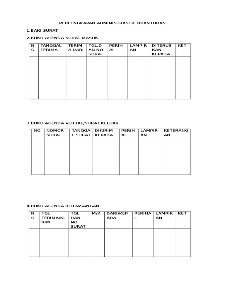 Detail Contoh Buku Agenda Berpasangan Nomer 10