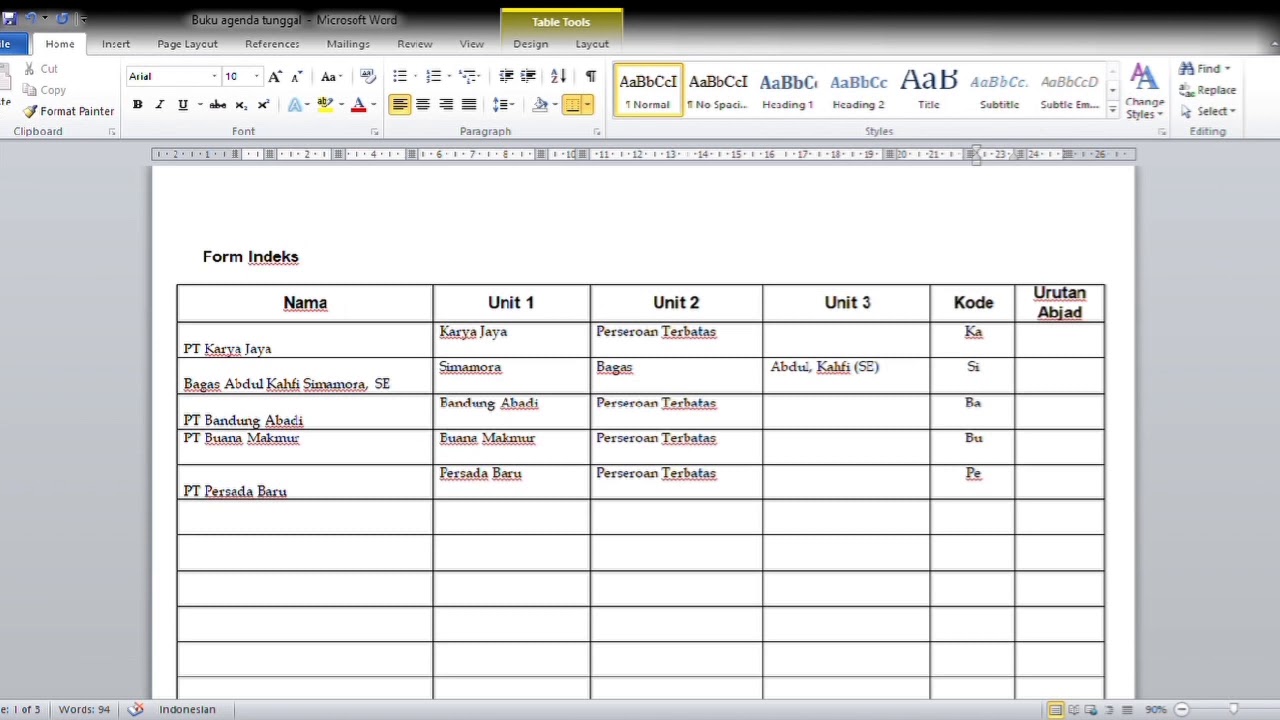 Detail Contoh Buku Agenda Berpasangan Nomer 23