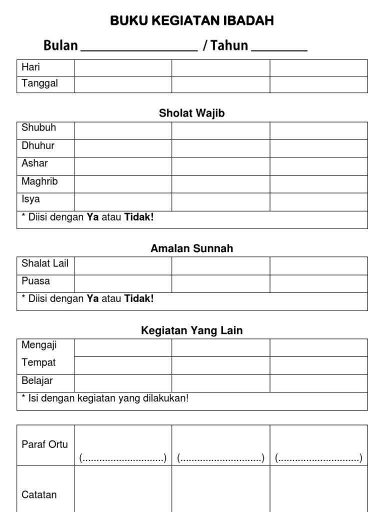 Detail Contoh Buku Agenda Ramadhan Nomer 43