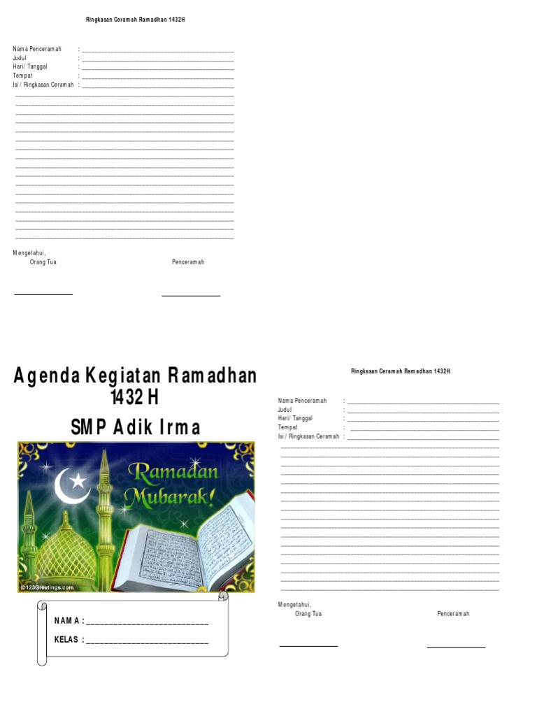 Detail Contoh Buku Agenda Ramadhan Nomer 48