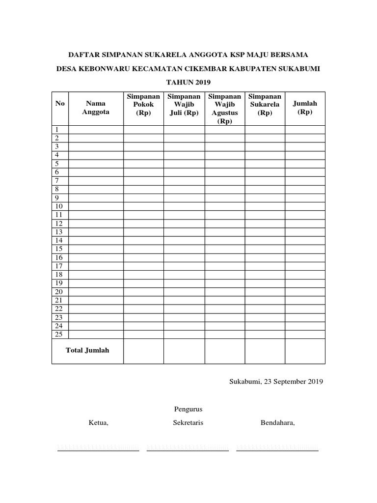 Detail Contoh Buku Anggota Koperasi Nomer 2