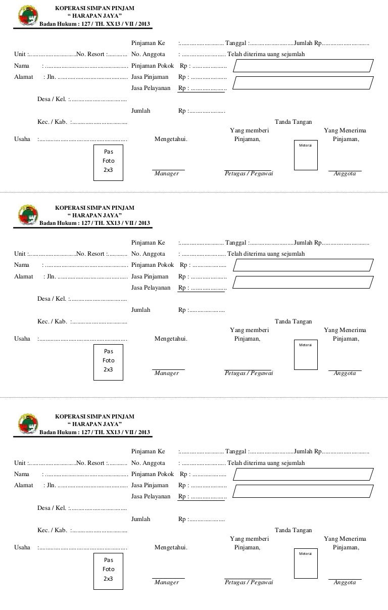 Detail Contoh Buku Angsuran Simpan Pinjam Nomer 10