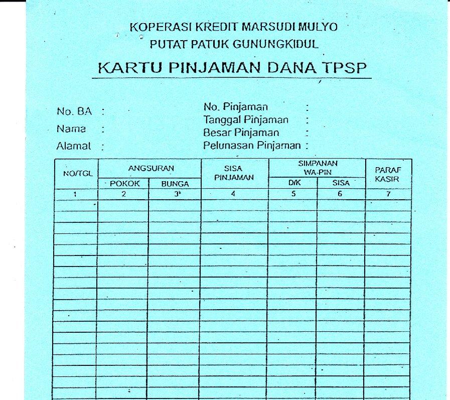 Detail Contoh Buku Angsuran Simpan Pinjam Nomer 18