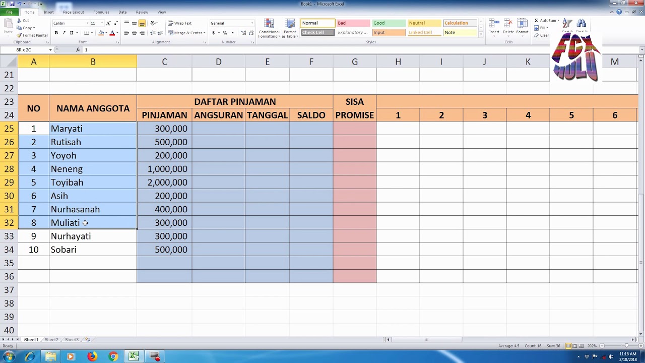 Detail Contoh Buku Angsuran Simpan Pinjam Nomer 32