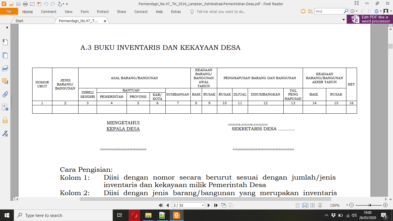 Detail Contoh Buku Aset Desa Nomer 4