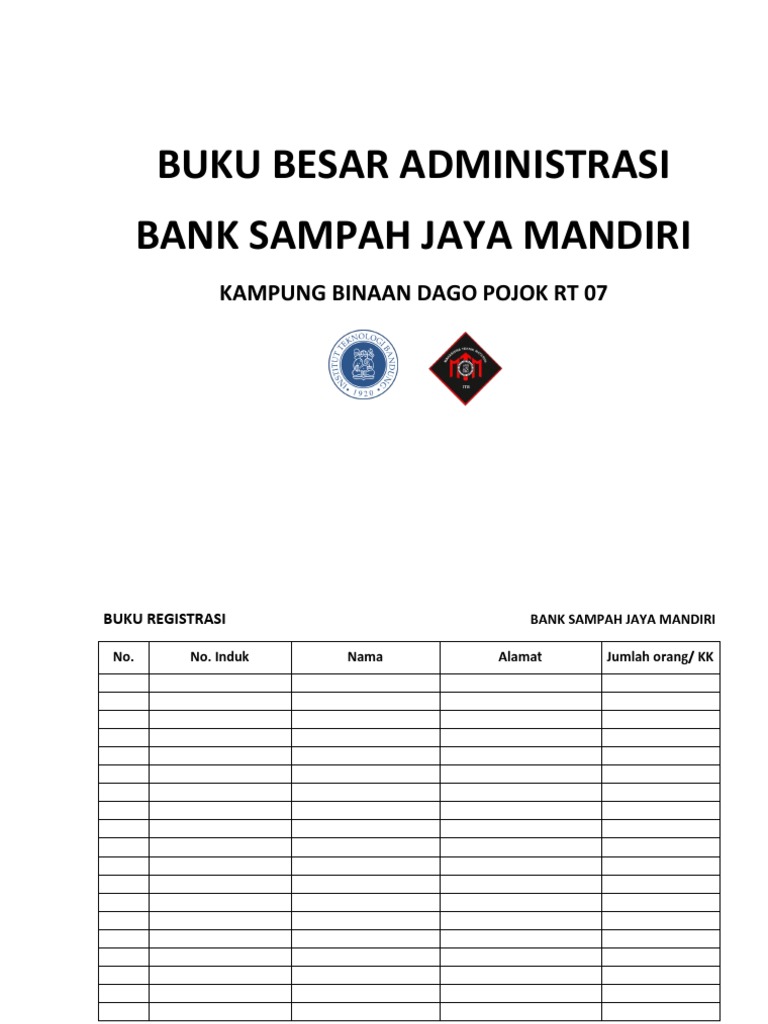 Contoh Buku Besar Bank Sampah - KibrisPDR