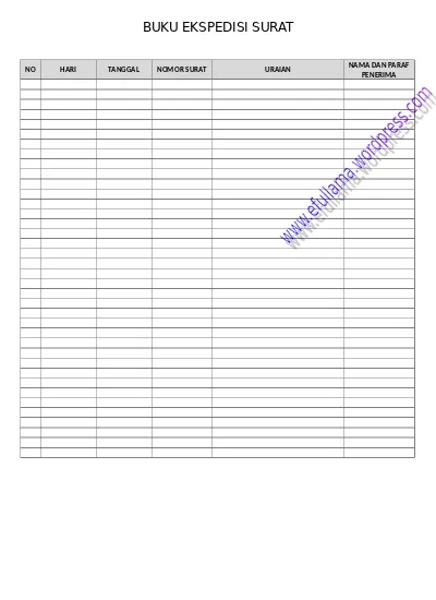 Detail Contoh Buku Ekspedisi Surat Keluar Nomer 7