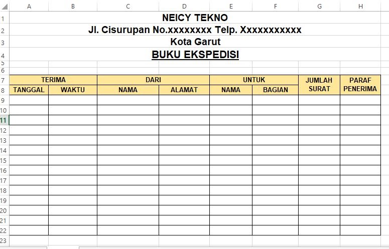 Detail Contoh Buku Ekspedisi Surat Keluar Nomer 2