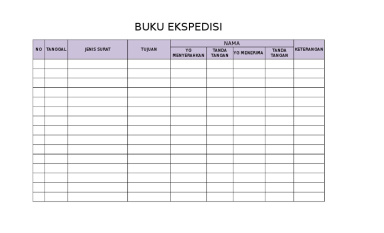 Detail Contoh Buku Ekspedisi Surat Keluar Nomer 16