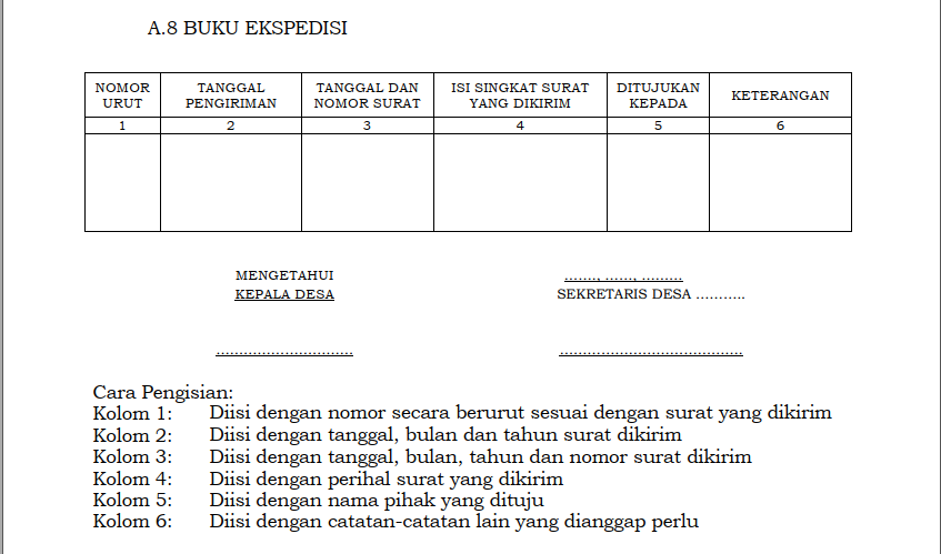 Detail Contoh Buku Ekspedisi Surat Keluar Nomer 3