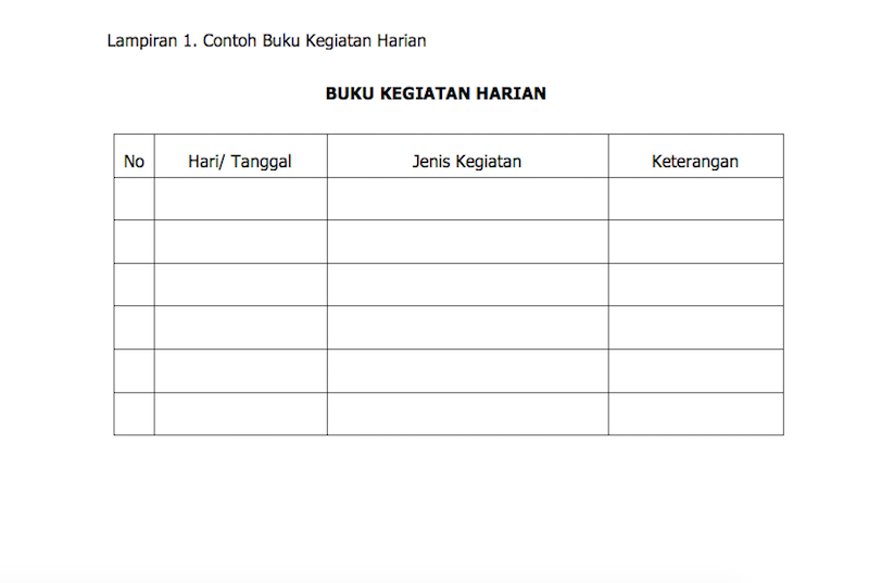 Detail Contoh Buku Harian Singkat Nomer 40