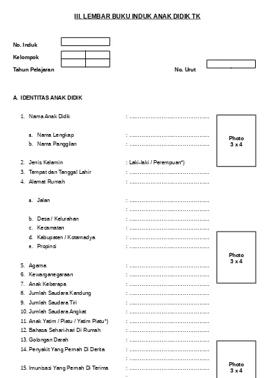 Detail Contoh Buku Induk Santri Nomer 17