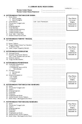 Detail Contoh Buku Induk Santri Nomer 25