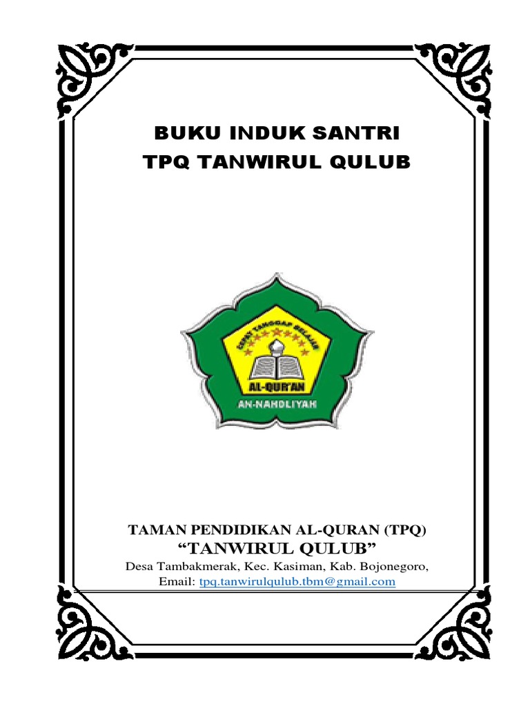 Detail Contoh Buku Induk Santri Nomer 34