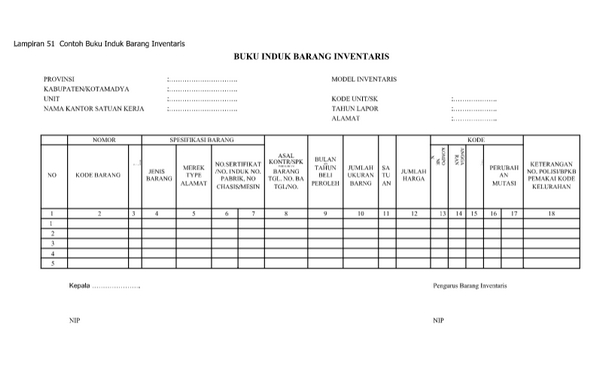 Detail Contoh Buku Inventaris Barang Nomer 35