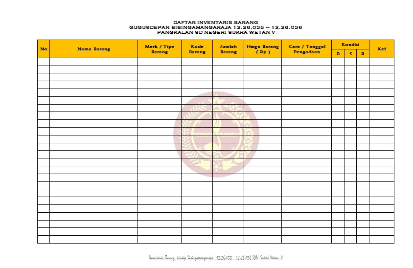 Detail Contoh Buku Inventaris Barang Nomer 44