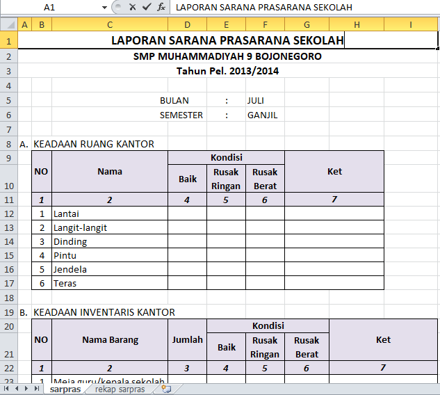 Detail Contoh Buku Inventaris Sarana Prasarana Nomer 10