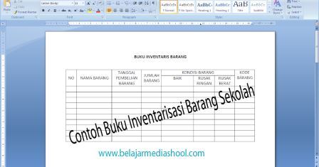 Detail Contoh Buku Inventaris Sarana Prasarana Nomer 27