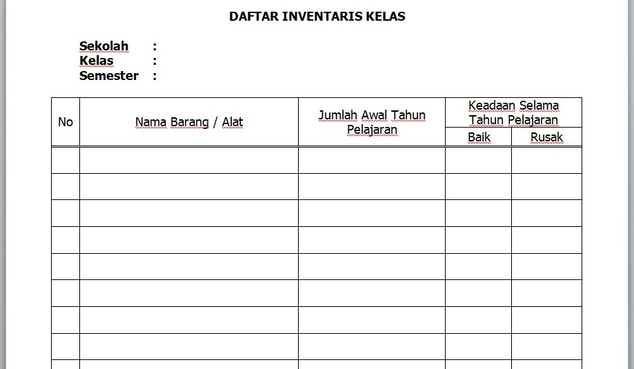 Detail Contoh Buku Inventaris Sarana Prasarana Nomer 49