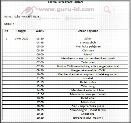 Detail Contoh Buku Jurnal Harian Nomer 46