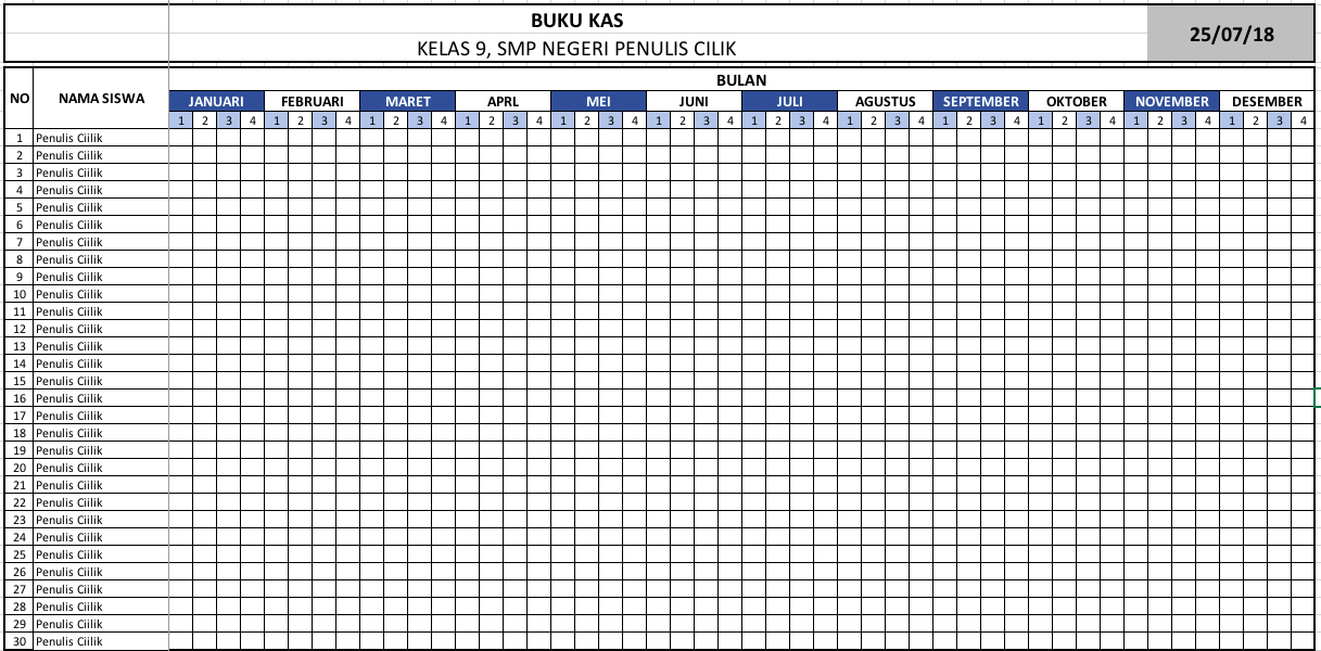 Detail Contoh Buku Kas Kelas Nomer 2