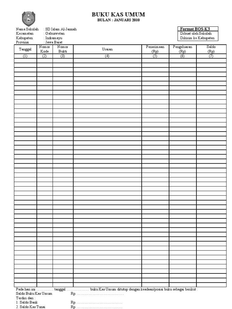 Detail Contoh Buku Kas Kelas Nomer 19