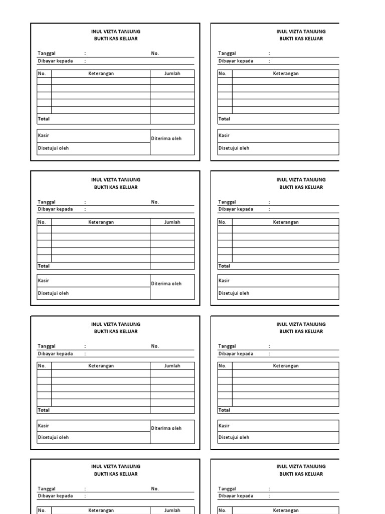 Detail Contoh Buku Kas Keluar Nomer 19