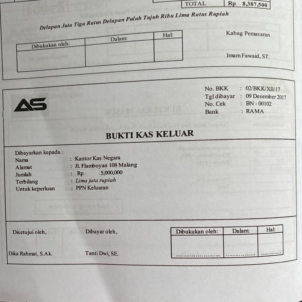 Detail Contoh Buku Kas Keluar Nomer 27