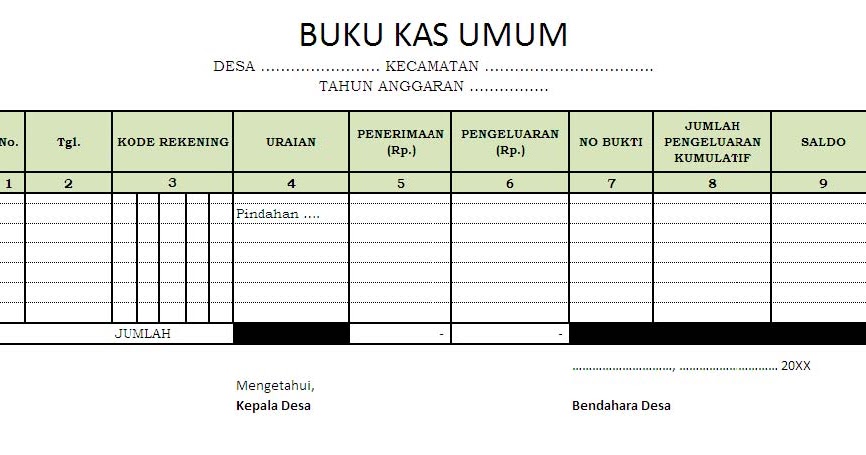 Detail Contoh Buku Kas Umum Nomer 28