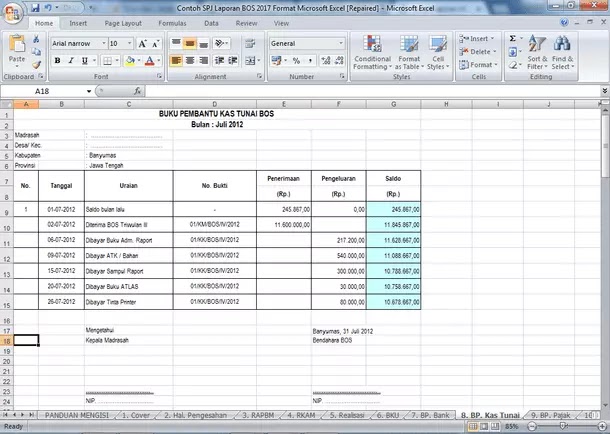 Detail Contoh Buku Kas Umum Bos 2019 Nomer 22