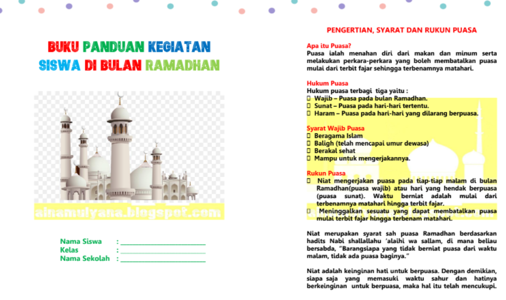 Detail Contoh Buku Kegiatan Ramadhan Nomer 32