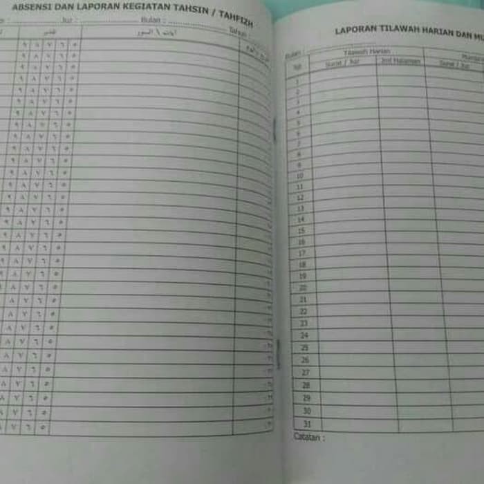 Detail Contoh Buku Laporan Tahfidz Nomer 16