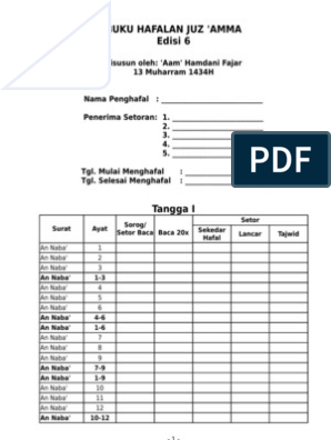 Detail Contoh Buku Laporan Tahfidz Nomer 20