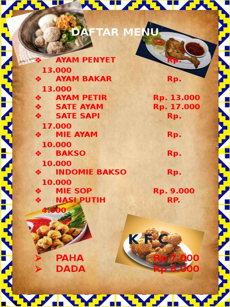 Detail Contoh Buku Menu Restoran Nomer 17