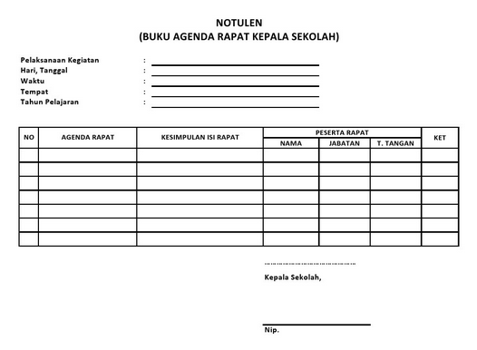 Detail Contoh Buku Notulen Nomer 12