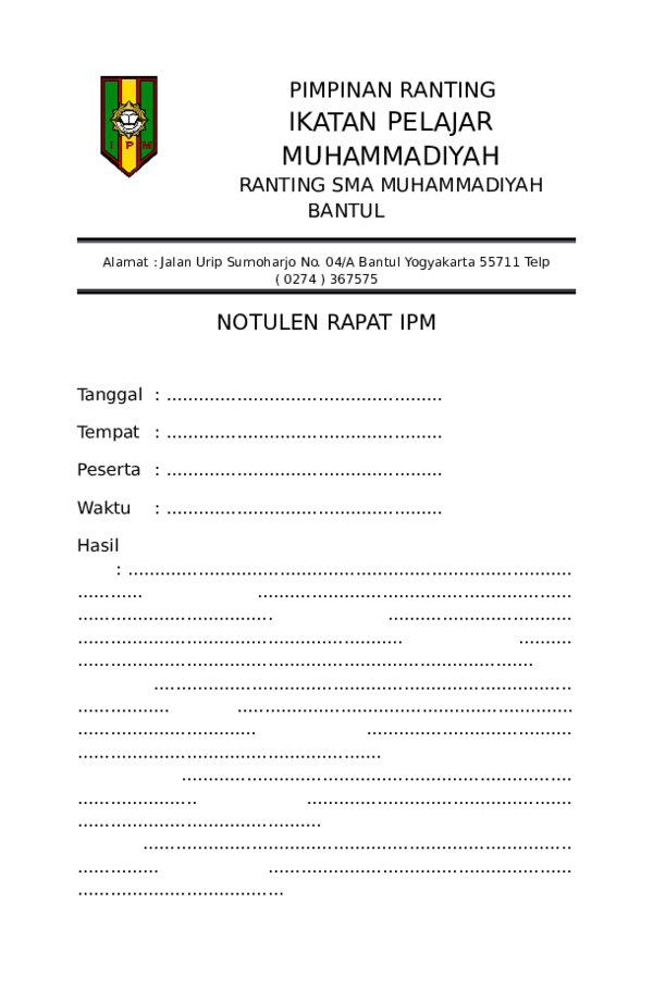 Detail Contoh Buku Notulen Nomer 27
