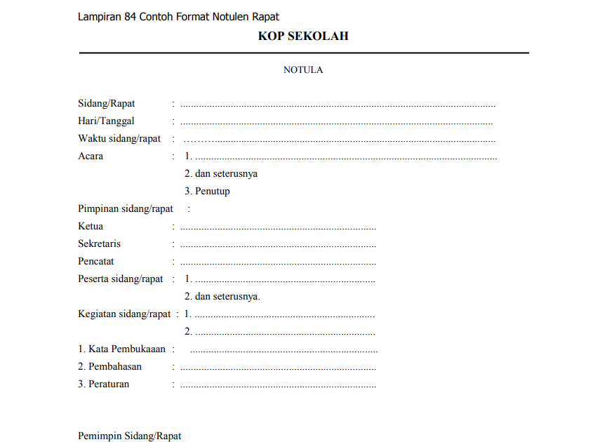 Detail Contoh Buku Notulen Nomer 6