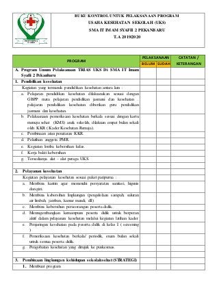 Contoh Buku Pemeriksaan Kesehatan Uks - KibrisPDR