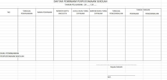 Detail Contoh Buku Peminjaman Perpustakaan Nomer 3