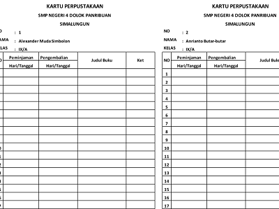 Detail Contoh Buku Peminjaman Perpustakaan Nomer 26