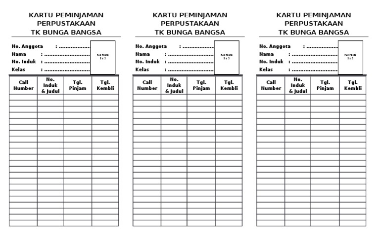 Detail Contoh Buku Peminjaman Perpustakaan Nomer 29