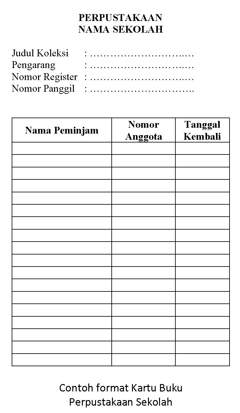 Detail Contoh Buku Peminjaman Perpustakaan Nomer 5