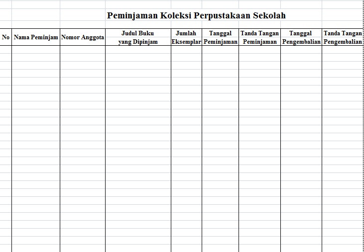 Detail Contoh Buku Peminjaman Perpustakaan Nomer 6