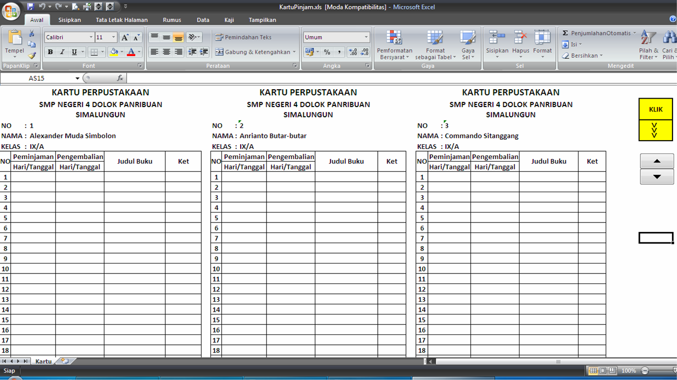 Detail Contoh Buku Peminjaman Perpustakaan Nomer 46