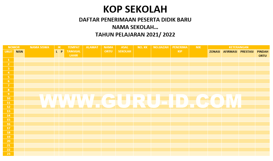 Detail Contoh Buku Pendaftaran Siswa Baru Nomer 8