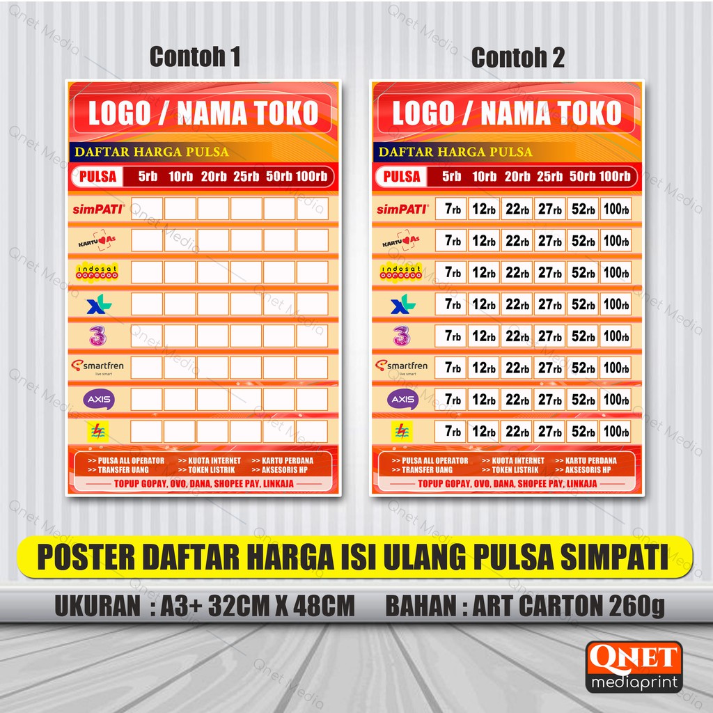 Detail Contoh Buku Pulsa Konter Nomer 47