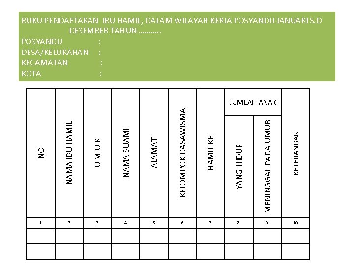 Detail Contoh Buku Register Posyandu Balita Nomer 35